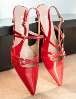 Discount Slingback tacco 3cm vernice Donna Slingback