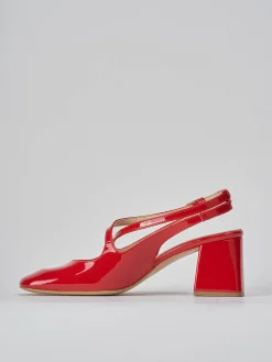 Clearance Slingback tacco 7cm vernice Donna Slingback