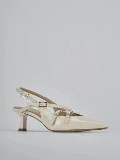 Clearance Slingback tacco 7cm vernice Donna Slingback