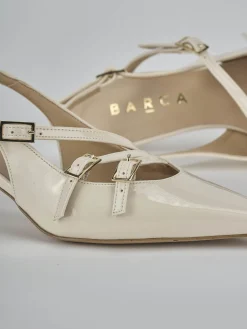 Clearance Slingback tacco 7cm vernice Donna Slingback