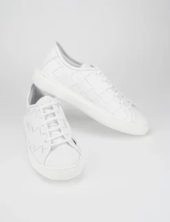 Clearance sneakers fondo gomma e soletto interno in vera pelle. tomaia in morbida pelle intrecciata Uomo Sneakers