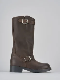 Best Stivale biker tacco 3 cm testa pelle Donna Stivali Tacco Basso