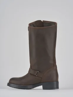 Best Stivale biker tacco 3 cm testa pelle Donna Stivali Tacco Basso