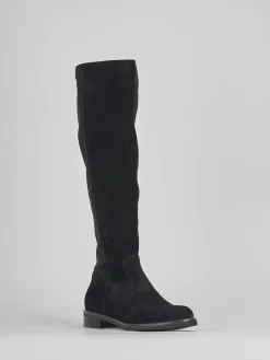 Discount Stivale elasticizzato tacco 2 cm camoscio Donna Stivali Tacco Basso