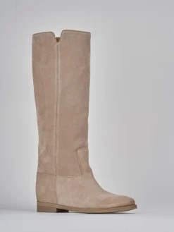 Hot Stivale tacco 1 cm camoscio Donna Stivali Tacco Basso