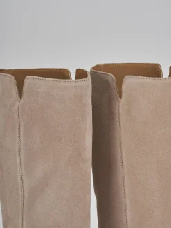 Hot Stivale tacco 1 cm camoscio Donna Stivali Tacco Basso