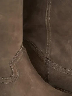 Outlet Stivale tacco 1 cm pelle Donna Stivali Tacco Basso