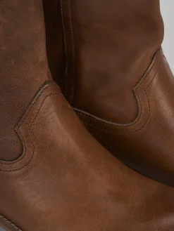 Online Stivale tacco 1 cm pelle Donna Stivali Tacco Basso