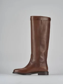 Clearance Stivale tacco 2 cm pelle Donna Stivali Tacco Basso