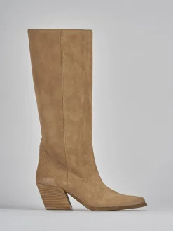 Clearance Stivale tacco 7 cm camoscio Donna Stivali Tacco Alto