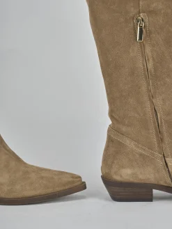 Outlet Stivale tacco 3 cm camoscio Donna Stivali Tacco Basso