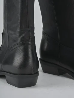 New Stivale tacco 3 cm pelle Donna Stivali Tacco Basso