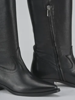 New Stivale tacco 3 cm pelle Donna Stivali Tacco Basso