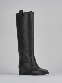 Clearance Stivale tacco 1 cm pelle Donna Stivali Tacco Basso