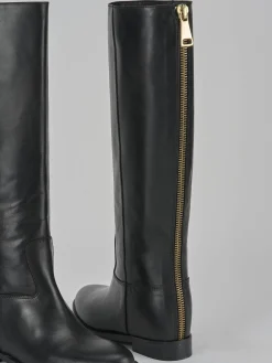 Stivale tacco 2 cm pelle Donna Stivali Tacco Basso