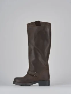 Hot Stivale tacco 2 cm testa pelle Donna Stivali Tacco Basso