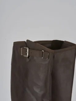 Hot Stivale tacco 2 cm testa pelle Donna Stivali Tacco Basso