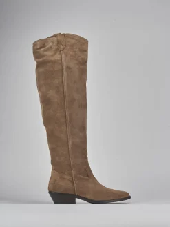 Discount Stivale texano tacco 3 camoscio Donna Texani|Stivali Tacco Basso