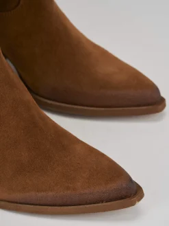 Sale Stivale texano tacco 7 cm camoscio Donna Texani|Stivali Tacco Alto