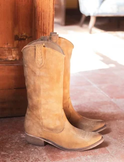 Clearance Stivale texano tacco 3 cm camoscio Donna Texani