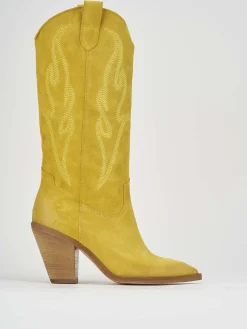 Discount Stivale texano tacco 7 cm camoscio Donna Texani