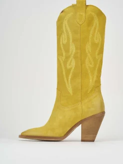 Discount Stivale texano tacco 7 cm camoscio Donna Texani