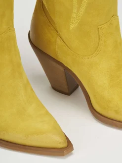 Discount Stivale texano tacco 7 cm camoscio Donna Texani