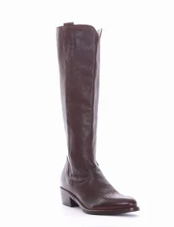 Sale stivale texano tacco 3 cm testa Donna Texani