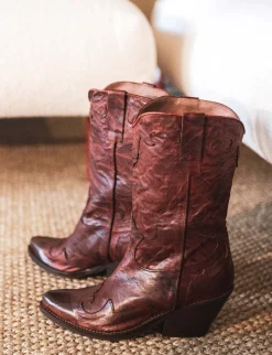 Clearance Stivale texano tacco 5 cm pelle Donna Texani