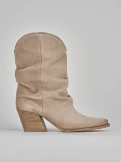 Hot Stivale texano tacco 8 cm camoscio Donna Texani|Stivali Tacco Alto