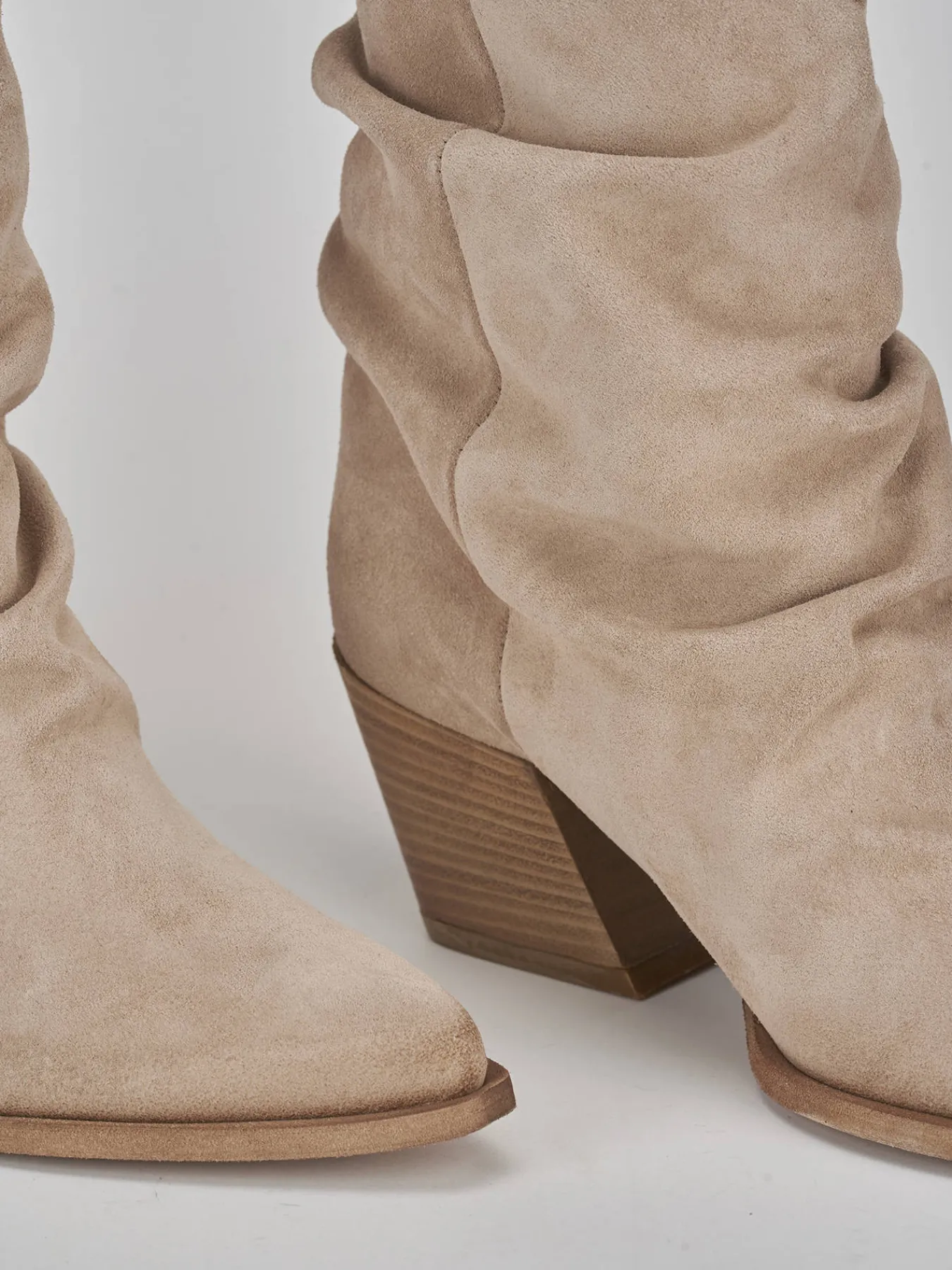 Hot Stivale texano tacco 8 cm camoscio Donna Texani|Stivali Tacco Alto