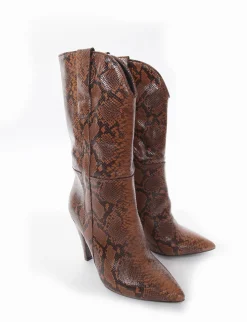 Best stivale texano tacco 10 cm cuoio Donna Texani