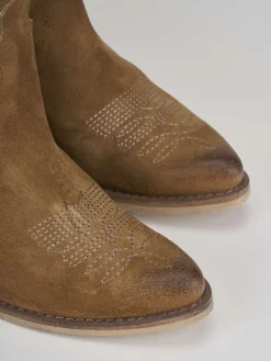 Online Stivale texano tacco 6 cm camoscio Donna Texani