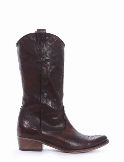 New Stivale texano tacco 2 cm cuoio Donna Texani