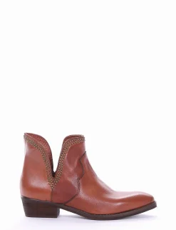 Hot stivale texano tacco 3 cm cuoio Donna Texani