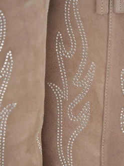 Sale Stivale texano tacco 7 cm camoscio Donna Texani|Stivali Tacco Alto