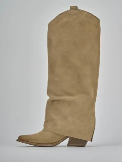 Online Stivale texano tacco 7 cm camoscio Donna Texani|Stivali Tacco Alto