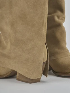 Online Stivale texano tacco 7 cm camoscio Donna Texani|Stivali Tacco Alto