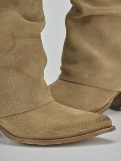 Online Stivale texano tacco 7 cm camoscio Donna Texani|Stivali Tacco Alto