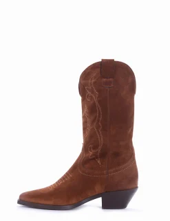 Stivale texano tacco 4cm cuoio Donna Texani