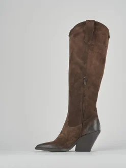 Best Stivale texano tacco 8cm testa camoscio Donna Texani|Stivali Tacco Alto