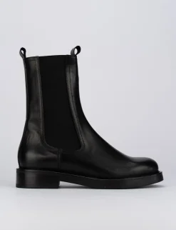 Online Stivale tronchetto tacco 1 cm pelle Donna Stivaletti Tacco Basso