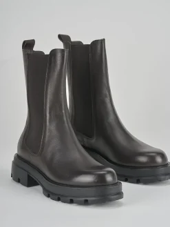 Stivale tronchetto tacco 2 cm testa pelle Donna Stivaletti Tacco Basso