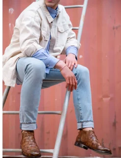 Best Stivale tronchetto tacco 1 cm testa pelle Uomo Stivaletti