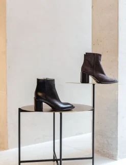 Online Stivaletti tacco 7cm camoscio testa Donna Stivaletti Tacco Alto