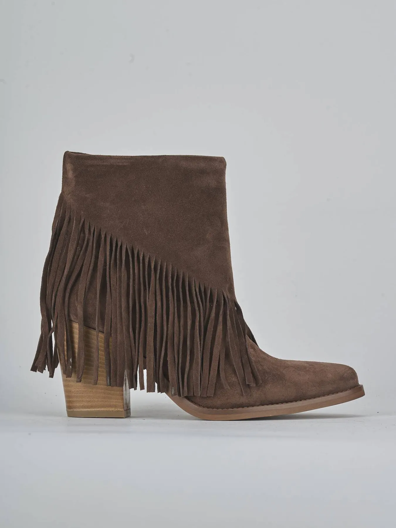 Discount Stivaletti tacco 7cm camoscio testa Donna Stivaletti Tacco Alto