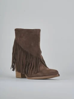 Discount Stivaletti tacco 7cm camoscio testa Donna Stivaletti Tacco Alto