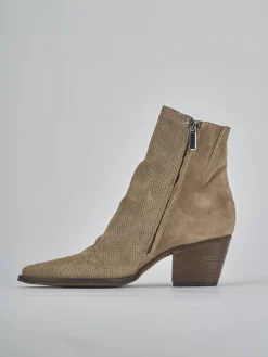 Stivaletti tacco 5cm camoscio Donna Stivaletti Tacco Alto