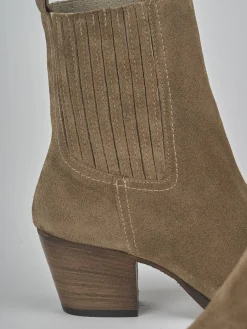 Sale Stivaletti tacco 7cm camoscio Donna Stivaletti Tacco Alto