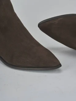 Clearance Stivaletti tacco 2cm camoscio testa Donna Stivaletti Tacco Basso